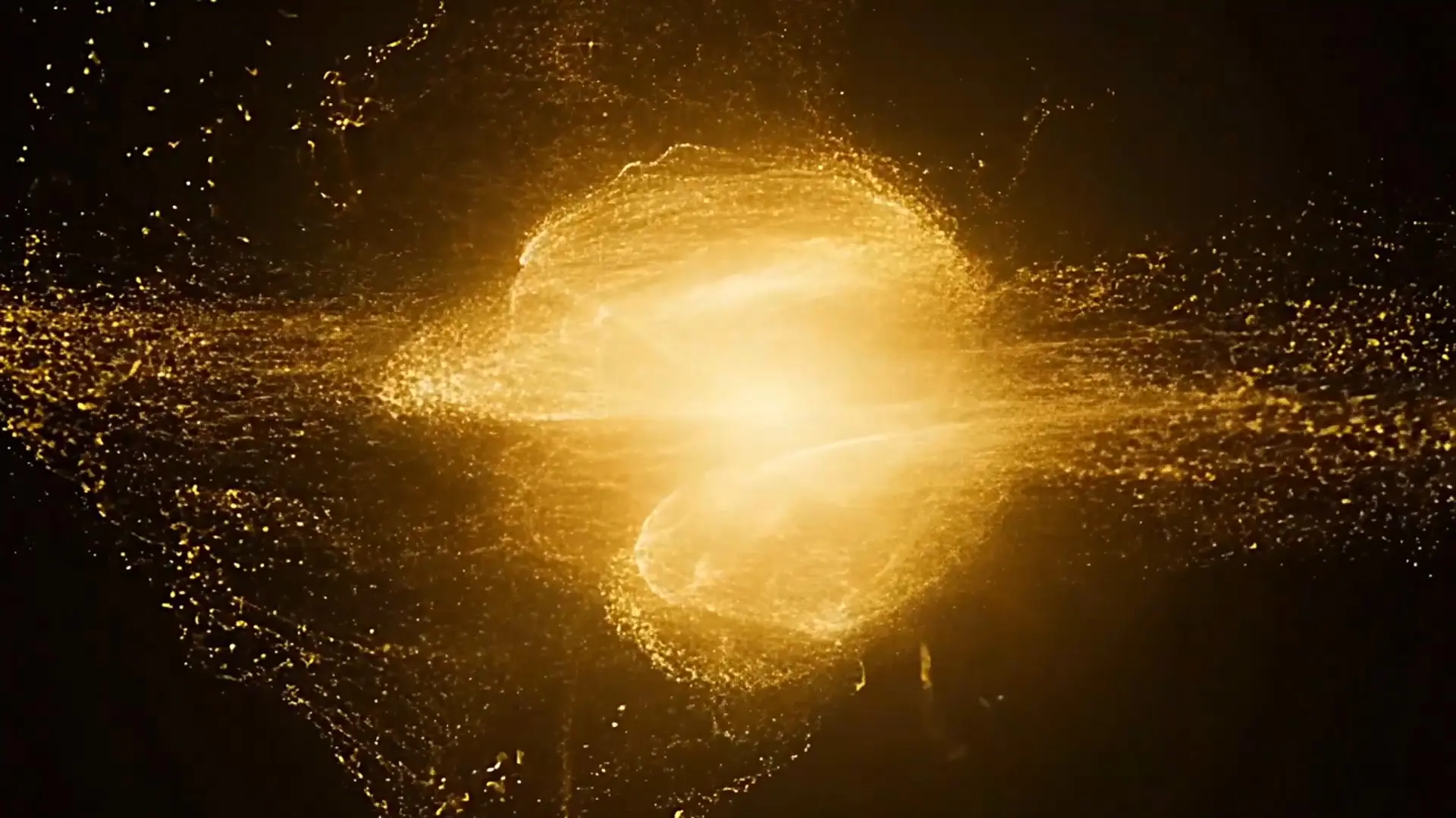 Golden Light Explosion Video Overlay